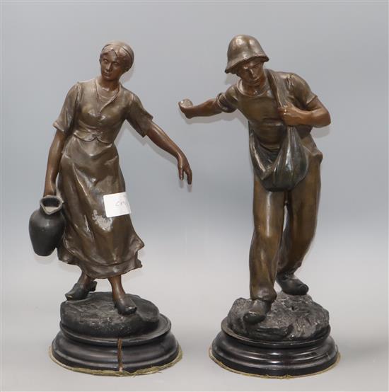 Two 19th century French spelter figures
